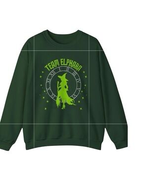 Wicked Team Elphaba Crew Neck Sweatshirt in Forest Green Size Large NWOT